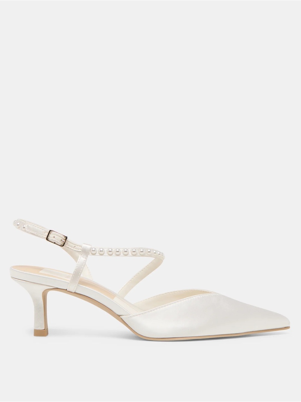 Dolce Vita Kamra Pearl Mid Heels True White Satin